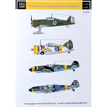 Plastikový model 1/72 Decal Finland's TOP SCORER Ilmari Juutilainen