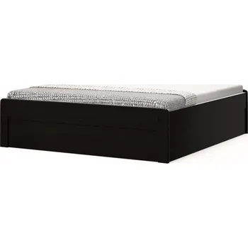 Postel BMB Postel Marika s nízkým čelem oblá - masivní buk Moření: černá, Provedení: Bez roštu, Rozměr: 160 x 200 cm