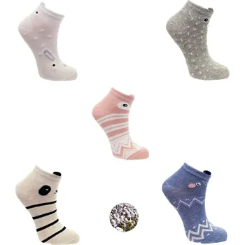 Dámské ponožky ZM Dámské bavlněné kotníčkové ponožky KD: 18-19 ( 5 párů v balení ) Barva: Mix barva, Velikost: 37-42