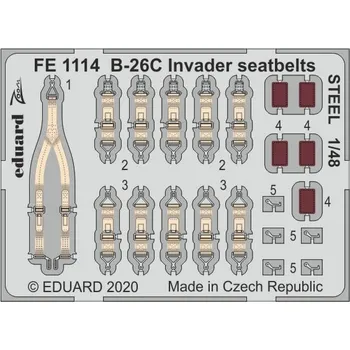 Plastikový model 1/48 B-26C Invader seatbelts STEEL (ICM)