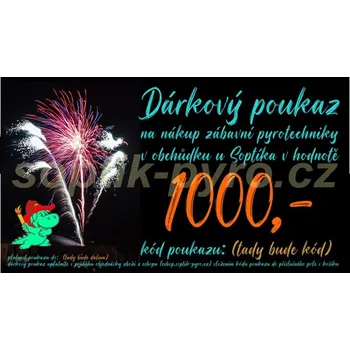 Dárková visačka dárkový poukaz v hodnotě 1000 Kč ((bez omezení))