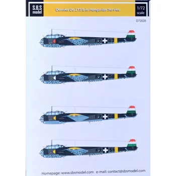 Plastikový model 1/72 Decal Do 215B in Hungarian Service