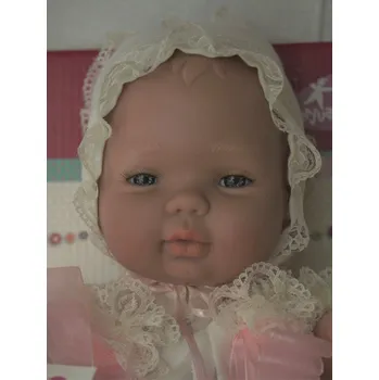Panenka Realistické miminko holčička v oblečena ke křtu od firmy Berjuan ze Španělska (Baby Smile)