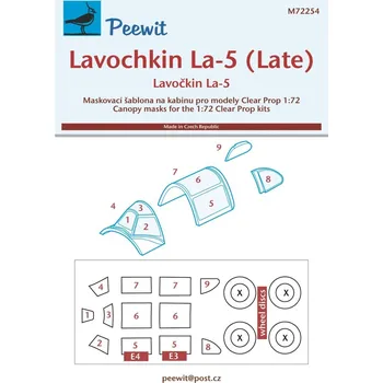 Plastikový model Peewit 1/72 Canopy mask Lavochkin La-5 late (CL.PROP)