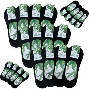 Pánské ponožky Numberoplus Barevné bambusové Ťapky AMZP - 4 páry, velikost 39-46 Barva: Černá, Velikost: 43-46