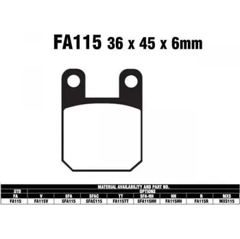 Brzdový komplet EBC SFA115 SC organické brzdové destičky pro motorku