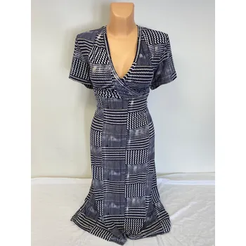 Dámské šaty damské šaty, Barva Modrá, Velikost XXL 48, Materiál 98% Polyester 2% Lycra