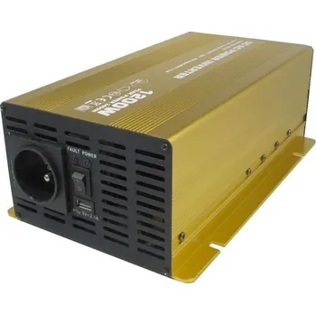 Měnič napětí Měnič napětí 24V/230V 1200W, Soluowill NP1200, čistá sinusovka (Měnič je vhodný pro spotřební elektroniku, nářadí i jiné spotřebiče s nároky na čistý sinusový průběh výstupního napětí)