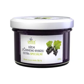 Černý rybíz džem extra Speciální 220 g - Valdemar Grešík (Džem)