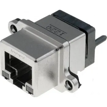 Elektroinstalační materiál AMPHENOL Konektor RJ45 zásuvka UL94V-0 IP67 THT do panelu přímý