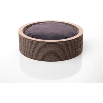 Ekomazlíček Pelíšek a škrabadlo pro kočky ROUND tmavě šedý