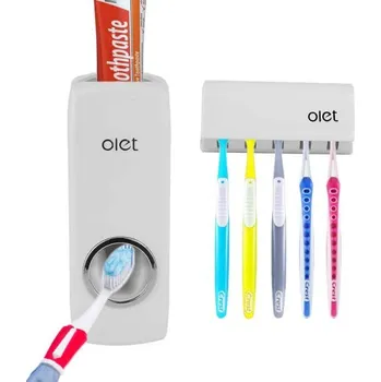 Držák na kartáček Držák na zubní kartáčky a dávkovač zubní pasty OLET