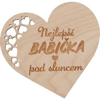 Podtácek Dřevěný podtácek srdíčko pro babičku
