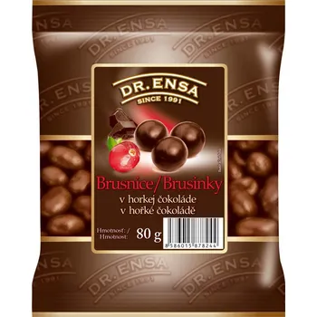 Bonbon Dr.Ensa Brusinky v hořké čokoládě 80g
