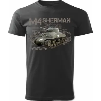 Pánské tričko Tričko STRIKER TANK M4 Sherman Barva: Černá, Velikost: M