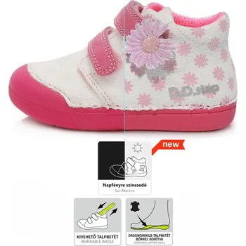 Dětská treková obuv D.D.Step D.D. step dívčí plátěnky C066-488A Barva: bílá, Velikost: 20