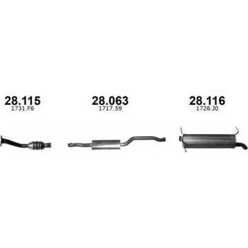 Izawit 28.115A rezonátor výfukový systém Výfuková trubka Izawit 28.115A rezonátor výfukový systém