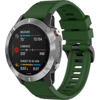 eses Sportovní silikonový řemínek pro Garmin - Tmavě zelený, QuickFit 22 mm