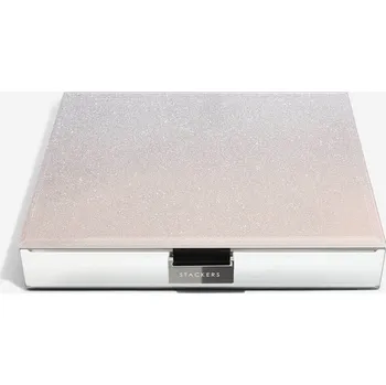 Šperkovnice Stackers, Šperkovnice Pink Glitter Glass Classic Lid | růžová