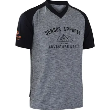 cyklistický dres Sensor Cyklo Charger Pánský dres volný krátký rukáv šedá/černá L