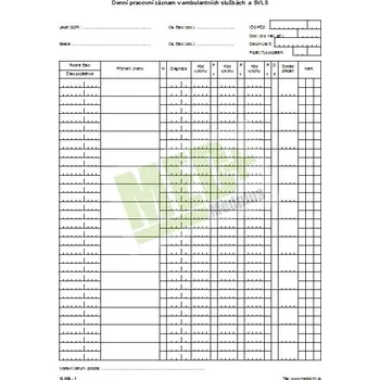 Denní prac. záznam v ambul. sl. na výšku, 100 ks v balení