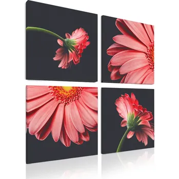 Malvis ® Čtyřdílný obraz Červené květy Velikost (šířka x výška): 60x60 cm