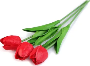 Umělá květina Kraftika Červenýumělý tulipán 3 ks