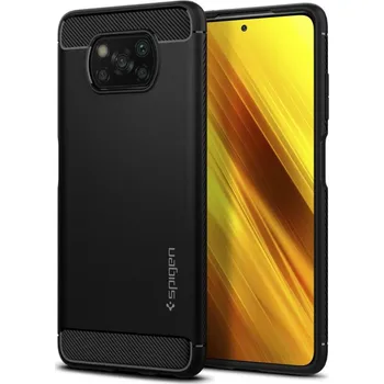 Pouzdro na mobilní telefon Spigen Rugged Armor pro Xiaomi Poco X3 Pro/X3 NFC Matte Black