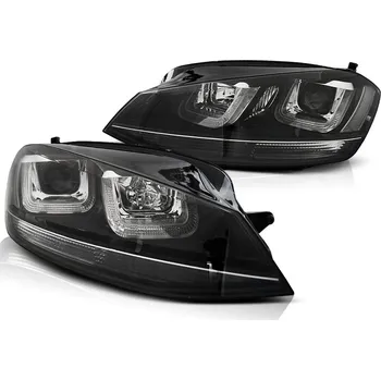 Autodíl Tuning Tec Přední světla VW GOLF 7 11.12- U-TYPE Black WITH černé LINE