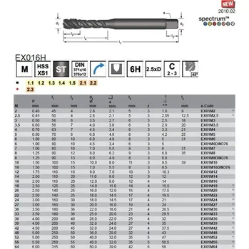Závitořezný nástroj Strojní závitník, šroubovice 45° M27 EX01 6H HSS-E,ST,DIN376 DORMER