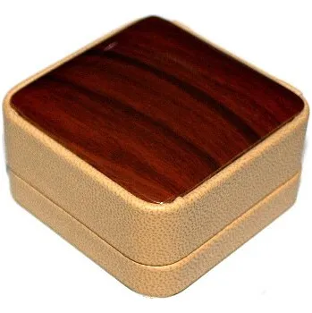 Dárková krabička Dárková krabička dřevo a kůže - 2295 (Dárková luxusní krabička na náušnice)