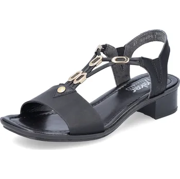 Dámské sandále DÁMSKÉ SANDÁLY RIEKER 62653-00 ČERNÁ Barva: Černá, Velikost: 36