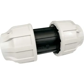 Elektroinstalační materiál Spojka PP šroubovací pro chráničky optického kabelu HDPE pr. 32 mm.