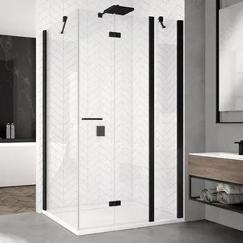 SanSwiss SOLINO Black 140 cm dveře - pravé - černý/sklo Transparent SOLF13D1400607