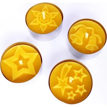 Svíčka Čajové Vánoční svíčky z včelího vosku 4ks