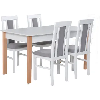 Jídelní set Jídelní set 4+1 Eduard Vyberte Tkaninu:: Tkanina 37, Vyberte Moření:: Deska sonoma, ostatní bílé