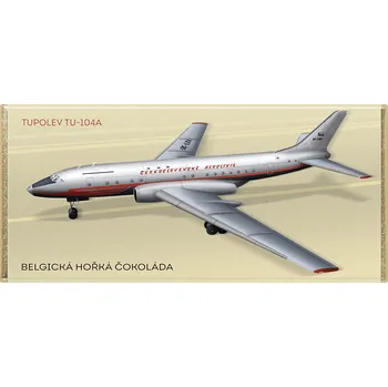 Cukrovinka CHOCO POLA - Tupolev Tu-104A - hořká čokoláda 100g