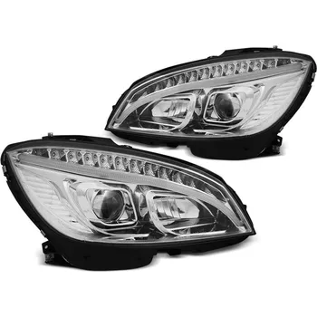 Přední světlomet TUNING-TEC Přední světla Mercedes Benz W204, C-classe 07-10 - TUBE LIGHT chrom