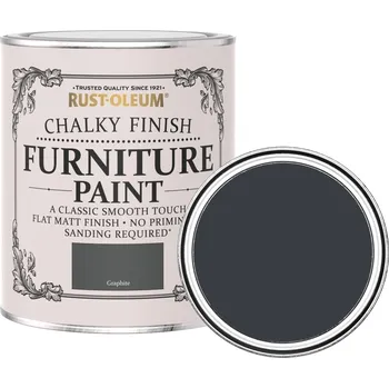 Barva na dřevo Křídová matná barva na nábytek Rust-Oleum Chalky Finish Furniture Paint Barva: Graphite / šedá grafitová, Balení: 750 ml