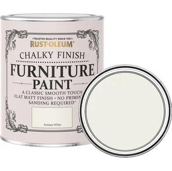 Barva na dřevo Rust-Oleum Chalky Finish Furniture Paint Antique White/ bílá antik, Balení: 125 ml