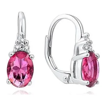 Náušnice Stříbrné naušnice s rubínovými zirkony STNAU1432F