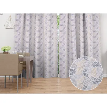 ubrus Dekorační závěs PML-057 Mozaika žlutošedých listů na šedém 145x140 cm