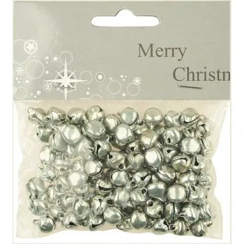 Vánoční dekorace Rolničky stříbrné 50 ks, 1 cm