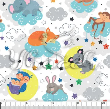 Zakázkový tisk, softshell, kočárkovina... Spinkající zvířátka Látky k tisku: Teplákovina nepočesaná