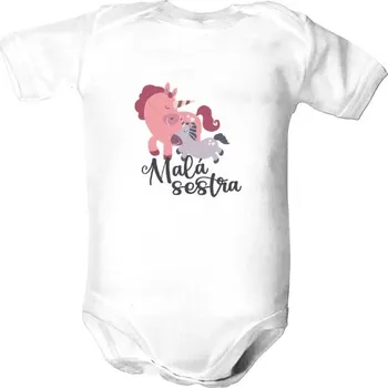 Kojenecký body Dětské body s potiskem Malá sestra - jednorožci dětské