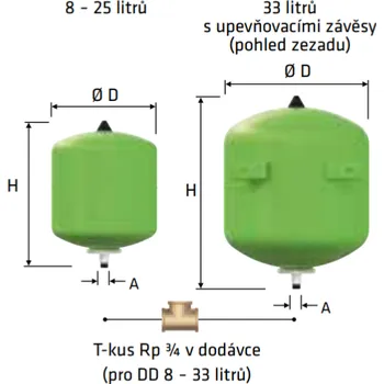 Domácí vodárna Reflex expanzní nádoba Refix DD 8 / 10 bar,7307700