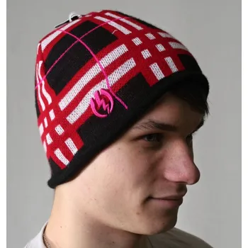 Čepice electric Pánský kulich e beanie black red white