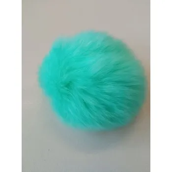 Bambule, bambulka z králičí kožešiny mátová 6 cm