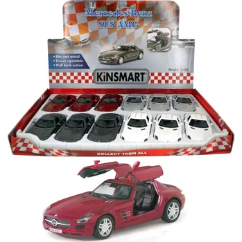 Hračka Teddies Kinsmart auto Mercedes-Benz SLS AMG 12,5cm kov na zpětné natažení