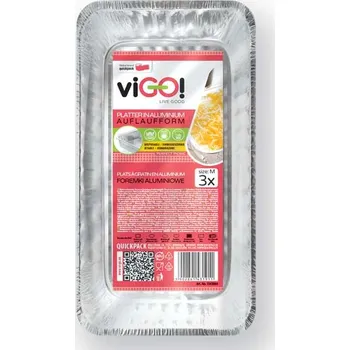 viGO! Alu miska -30/+220°C pečení, mražení - 20x11,5x4cm - 3 ks